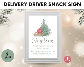 Delivery Driver Snack Sign, Delivery Driver Thank You, Printable Snack Sign, Take a Treat, UPS, FedEx, Instant Download