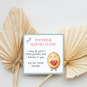 Patata positiva stampabile, etichetta di patata di supporto emotivo, carta d'amore di patate stampabile, carta di patate Amigurumi