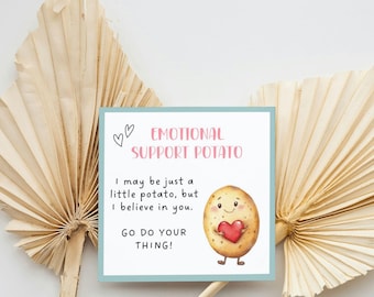 Positive Potato Printable, Emotional Support Potato Tag, Printable Potato Love Card, Amigurumi Potato Card