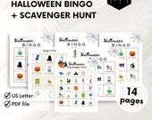 Halloween Bingo Cards, Printable Bingo, Scavenger Hunt for Kids, Halloween Party Games, October Bingo, Instant Printable Fun Party Game