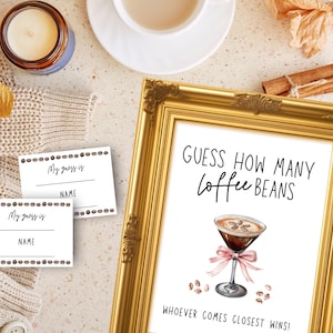 Coffee Bean Jar Game, How Many Coffee Beans Are in the Jar, Fun Bridal Shower Activity, Digital Download Sign