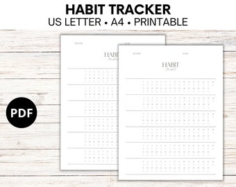 Routine Tracker, Habit Planner, 30 Day Habit Challenge, Digital Planner, Digital Download, Daily Habit Tracker Printable