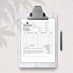 May include: A black and white printable form for an official inspection station. The form includes fields for customer information, parts and labor, and total costs. The form is titled "COMPANY NAME Official Inspection Station".