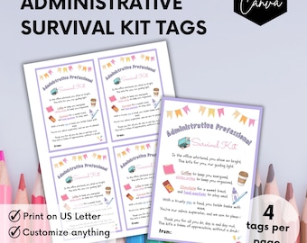 Professionelles Überlebenskit Geschenkanhänger, Tag der Putzfrauen, Wertschätzung des Personals, Etikette Survival Kit, Wertschätzung Tag
