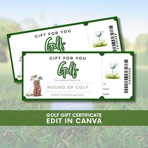 Golf Gutschein Vorlage, Surprise Golf Trip Ticket Geschenk, Golf Trip Surprise Geschenkgutschein, Golf Geschenkkartenhalter, Golf Geburtstagsticket