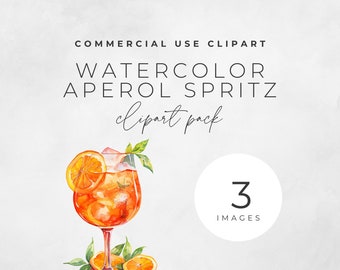 Aperol Spritz Watercolor Clipart, Old Fashioned, Bar Drinks, Aperol Spritz Drink Illustration, Cocktail Drink Bundle Clipart