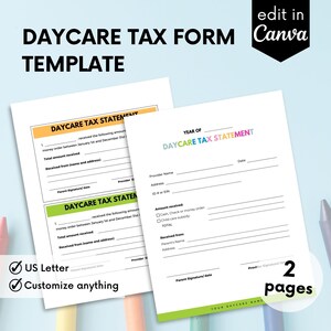 Daycare Tax Form, Childcare Tax Receipts, Preschool Forms, Daycare Receipt, Childcare Forms, Inhome Daycare Paperwork, Forms Bundle