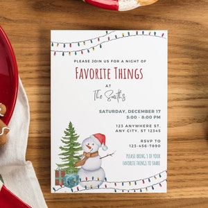 Favorite Things Christmas Party Invite, Favorite Things Party Invitation Digital, Christmas Favorite Things, Gift Exchange Party Invitation