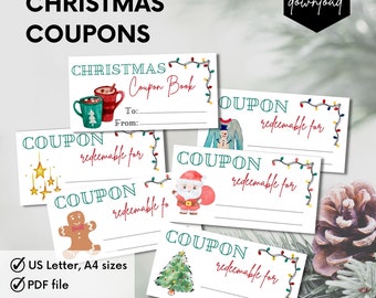 Weihnachtsgutscheine, Kinder Gutscheinbuch, Geschenk für Kinder, Stocking Stuffers, Großeltern Geschenk, Weihnachtsgutscheinbuch, Weihnachtsaktivität druckbar