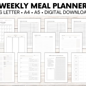 Digital Meal Planner, Calorie & Macro Tracker, Habit Tracker, Weight Watchers Meal Plan For Busy Moms, Food Diary