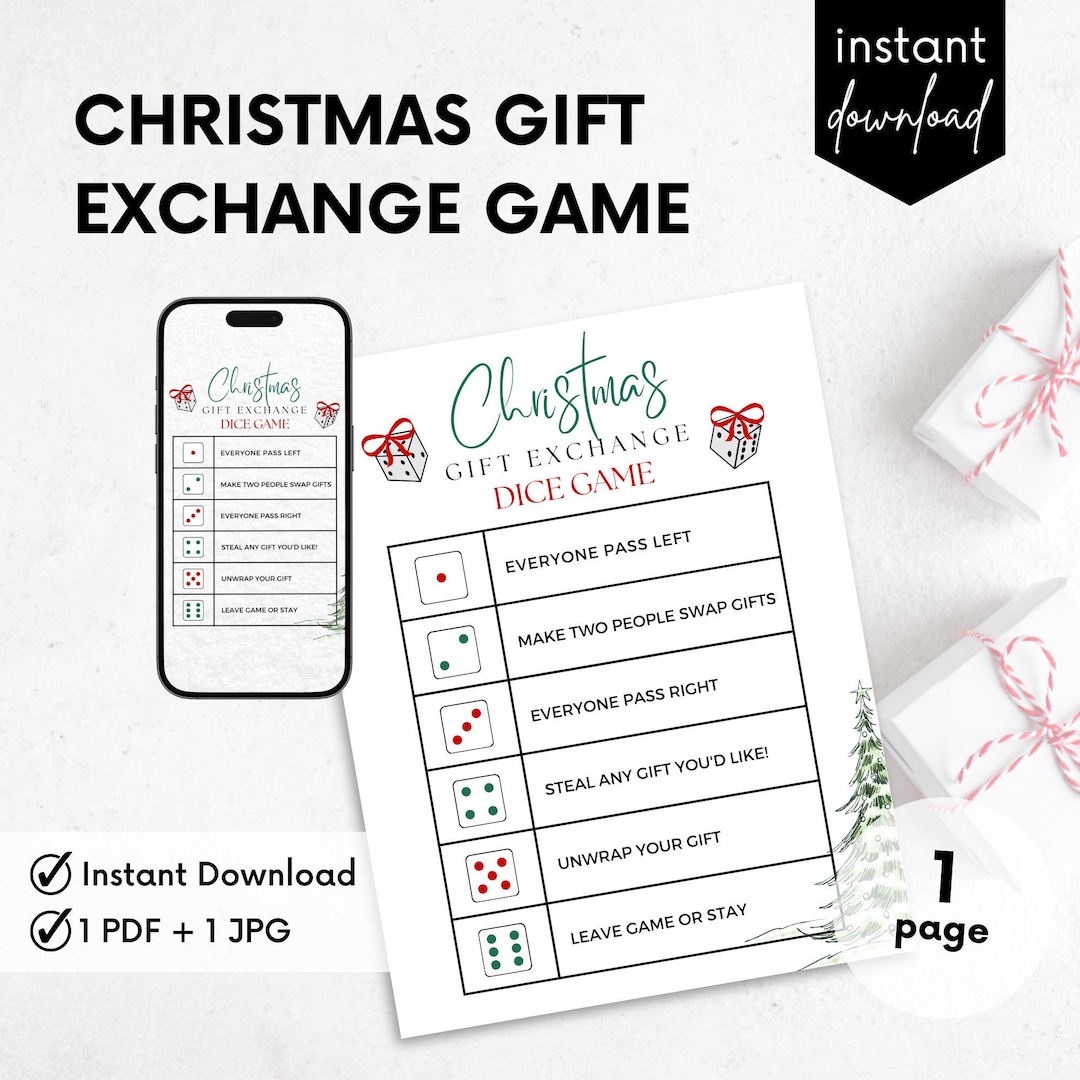 Christmas Gift Exchange Game, Gift Swap, White Elephant Gift Exchange