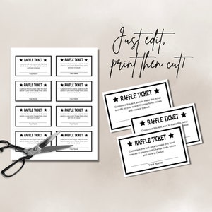 Instant Raffle Instant Download, Printable Raffle Ticket, Custom, Diy Ticket, Enter to ...