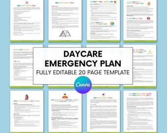 Daycare Emergency Plan, Childcare Emergency Plan Template, Emergency Plan of Action, Daycare Forms, Emergency Preparedness