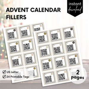 Weihnachts-Adventskalender Füllstoffe, DIY-Adventskarten, Countdown-Kalender, Weihnachtsaktivität druckbar, Adventsaktivität, lustiger Advent