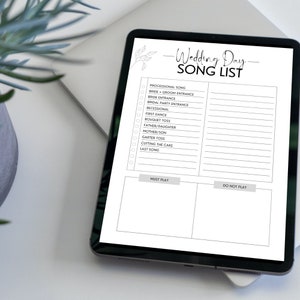 Printable Wedding Song List Wedding Playlist Wedding Planner - Etsy
