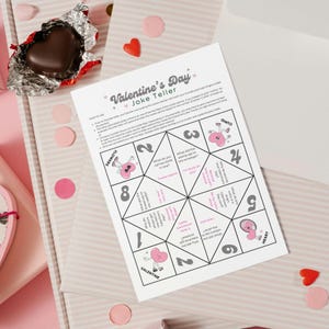 Cootie Catcher Valentine - Stampabile per bambini - Attività divertente in classe - Gioco di San Valentino
