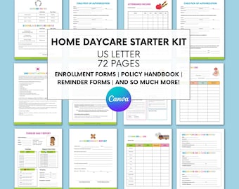 Daycare Forms, Daycare Starter Kit, Daycare Daily Report, Child Care Business, Daycare Emergency Plan, Daycare Handbook