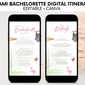 Bachelorette Weekend Itinerary, Digital Schedule, Bachelorette Itinerary Template, Agenda, Editable, Florida, Hen Party