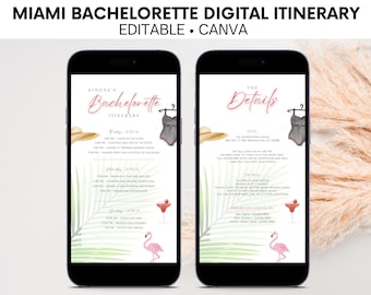 Bachelorette Weekend Itinerary, Digital Schedule, Bachelorette Itinerary Template, Agenda, Editable, Florida, Hen Party