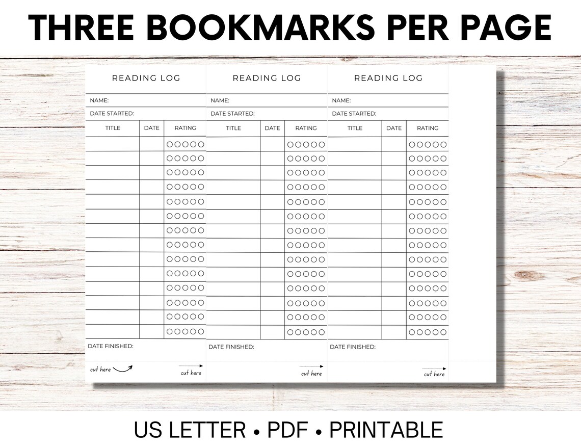 Reading Log Bookmark - Printable Book Tracker - Library Card - Book ...