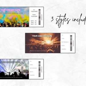 Printable Concert Ticket Template Editable, EDITABLE Surprise Concert ...