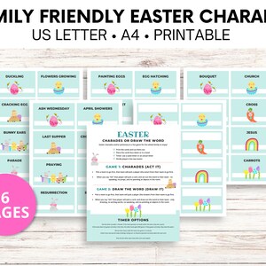 Family Game Night, Easter Game, Charades, Act It Out, Party Games, Spring Game, Instant Download, Group Games, Printable