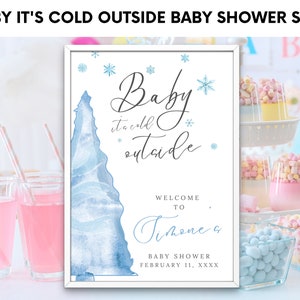 Baby It&#39;s Cold Outside Baby Shower Sign, Baby Its Cold Outside Shower Sign, Baby It&#39;s Cold Outside Baby Shower, Baby Shower Welcome Sign