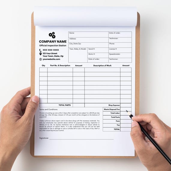 Automotive Service Invoice Template, Car Repair, Auto Repair Estimate, Auto Repair Invoice, Body Shop Estimate, Editable Invoice