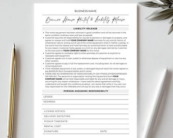 Editable Bounce House Waiver, Release Of Liability Template, Inflatable Bounce House Rental Agreement, Inflatables Rental Agreement Template