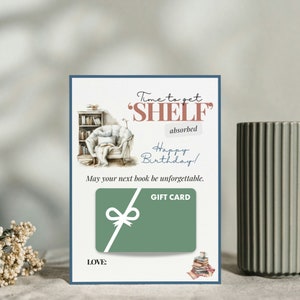 Birthday Card for Bookworms, Book Lovers Card, Literary Gifts, Gift Card Holder, Reader&#39;s Card