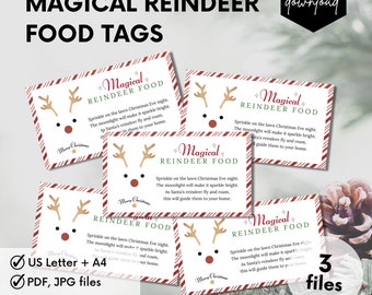 Magic Reindeer Food Printable, Reindeer Food Tags, Reindeer Food Bag, Reindeer Food Label
