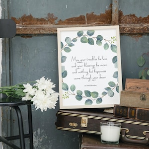May Your Troubles Be Less, Christian Gift, Irish Decor, Wedding Print, Irish Blessing, St. Patrick&#39;s Day Print, Ireland Gift
