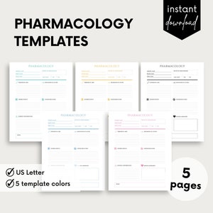 Nursing School Notes, Pharmacology Bundle, Pharmacology Digital Download, Nursing Template, Nursing Student Study Guide