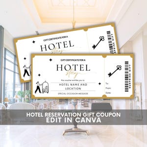 Buono regalo per hotel, weekend a sorpresa modificabile, modello di soggiorno in hotel, download immediato