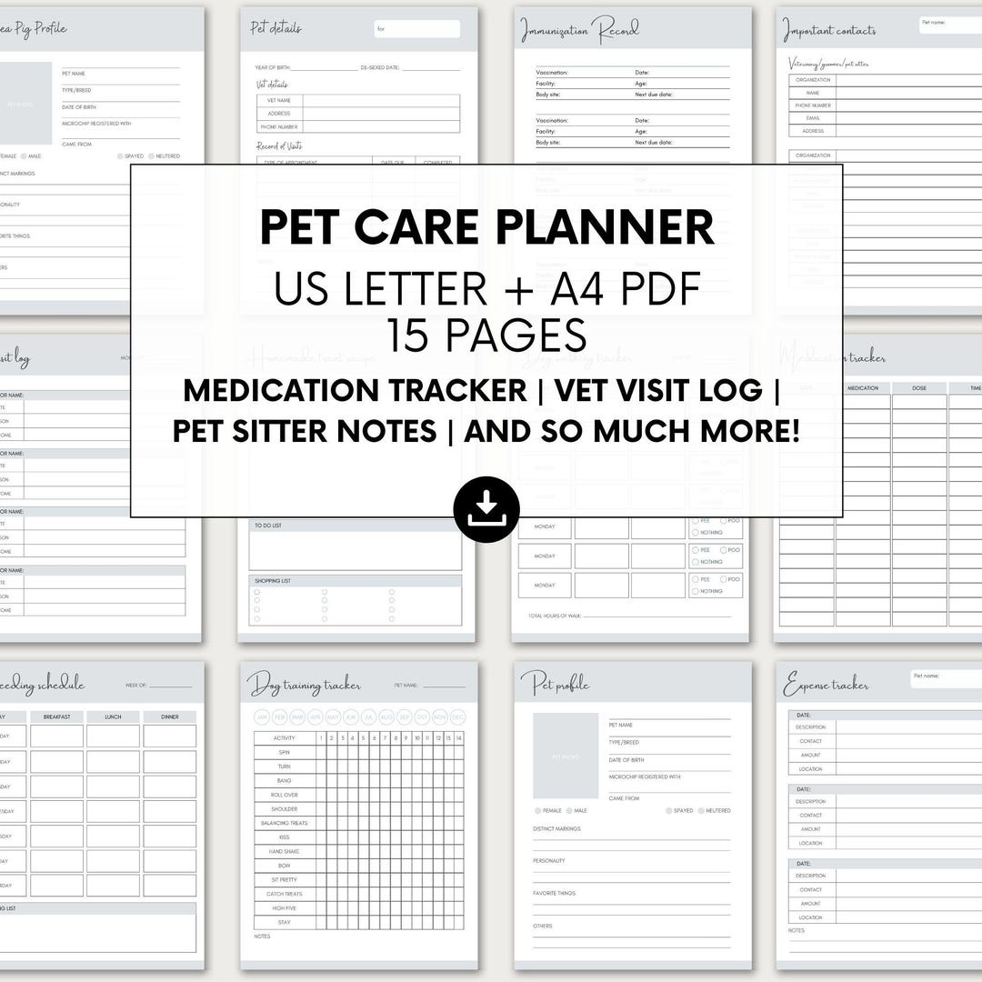 Dog Planner, Pet Information, Vet Appointments Log, Puppy