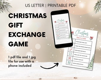 Christmas Gift Exchange Game, Gift Swap, White Elephant Gift Exchange, Christmas Day, Instant Download, Holiday Office Party