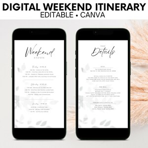 Bachelorette, Social Media Weekend Plans, Custom Itinerary, Weekend Itinerary, Evite, Customizable, Wedding Weekend, Agenda