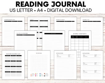 Digital Reading Journal, Reading Planner, Digital Journal Goodnotes, Reading Log, Reading Tracker For Goodnotes, Bookshelf