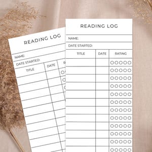 Reading Log Bookmark - Printable Book Tracker - Library Card - Book Lover Gift - Digital Download