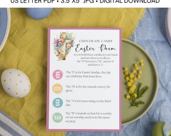 Easter Story Tag, Easter Story Snack Mix Printable, Easter Treats, Easter Poem, Easter Gift, Easter Basket Filler Ideas, Easter Tag