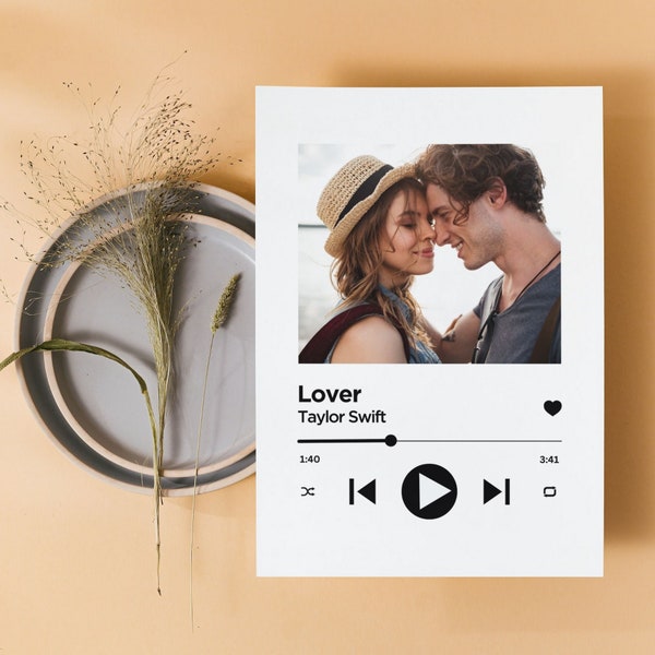 Music Player Template Canva, Music Player Plaque, Personalized Photo Song, Music Photo Frame, Album Song Cover