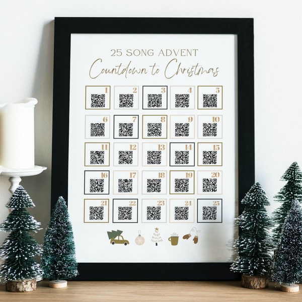 Advent Calendar Playlist, Christmas Countdown Calendar, Fun Advent, DIY Advent, Advent Calendar for Adults, Spotify Code, Advent Activity