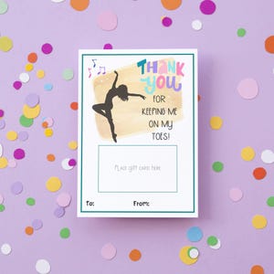 Apprezzamento per gli insegnanti di danza, Etichette regalo per insegnanti di danza, Titolare della carta per insegnanti, Allenatore di danza, Regalo per insegnante di danza classica, Regalo per insegnante di danza