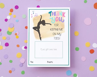 Dance Teacher Appreciation, Dance Teacher Gift Tags, Teacher Card Holder, Dance Coach, Gift For Ballet Teacher, Gift For Dance Teacher