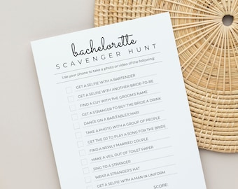 Bachelorette Scavenger Hunt Game, Hen Party Game, Bachelorette Activity, Hen Night Games, Downloadable Scavenger Hunt, Bridal Party