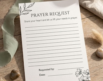 Prayer Request Cards Printable, Prayer Request Sheet, Bible Study Youth Group Digital Download, Church Service Handouts, Retreat Activity