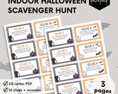 Halloween Scavenger Hunt, Treasure Hunt Clues, Printable Halloween Games, Fall Scavenger Hunt, Halloween Party Game, Instant Download