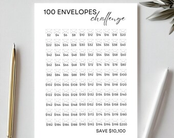 10K Savings Challenge, 100 Day Challenge, Save 10, 10000 Savings Challenge Printable, Money Savings Challenge, 100 Envelope Challenge
