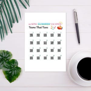 Summer Name That Tune Game, Name That Tune Printable, Summer Activity Printable, Spotify Code, Summer Game Activity, A4, 8.5x11