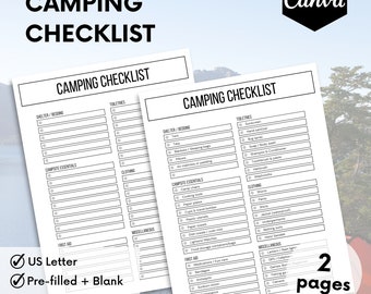 Editable Camping Checklist, Template Canva, Camp List, Printable Checklist, Instant Download